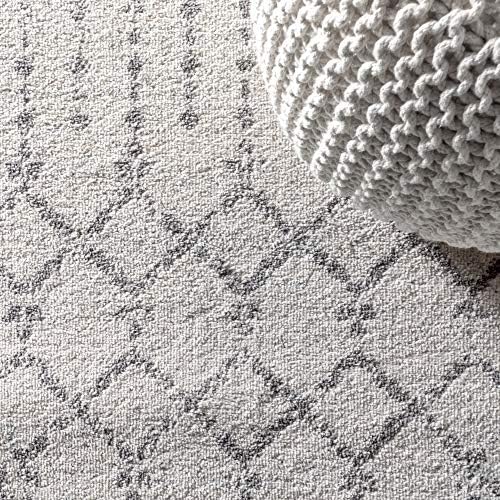 JONATHAN Y Boho Vintage Diamond Cream/Gray Indoor Area Rug 8X10 ft, Moroccan ...