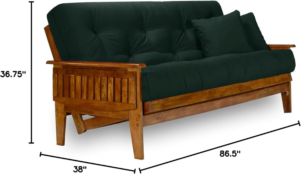 Eastridge Futon Set - Queen Size, Frame, 8" Mattress, Twill Hunter Green...
