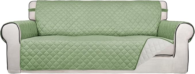 PureFit Reversible Quilted Sofa Cover, Water Resistant Slipcover Furniture by PureFit