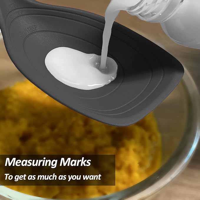 2 Pack Large Silicone Cooking Spoon, Non-Stick Slotted and Solid Spoon set - Image 5