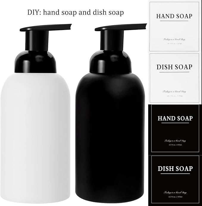 rejomiik 2 Pack Foaming Soap Dispenser Thick Glass Foam Hand Soap Dispenser - Image 8