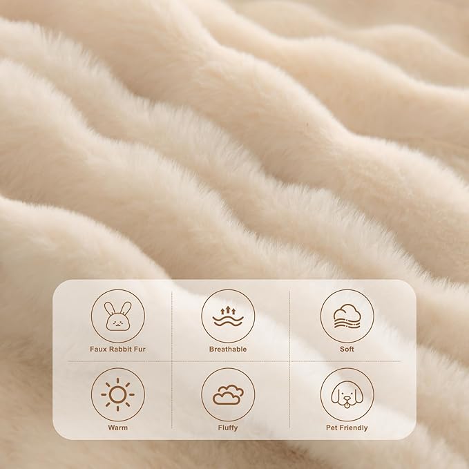 HANDONTIME Shaggy Couch Cover for Dogs Rabbit Plush Loveseat Cover Dog Couch - Image 2