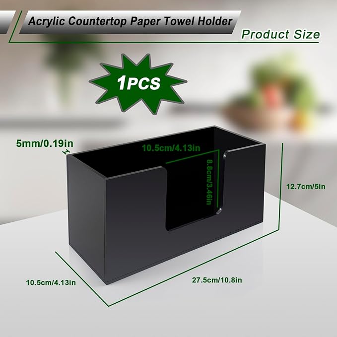 Paper Towel Holder Countertop, Acrylic Bathroom Paper Towel Holder, Countertop - Image 3