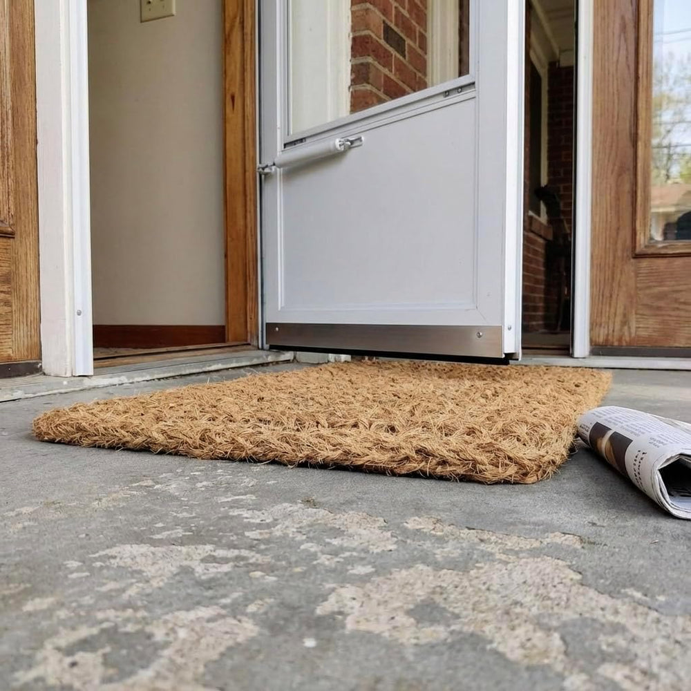 Kempf Dragon Weave Coco Coir Doormat, 22" x 36", Hand-Twisted Inter...