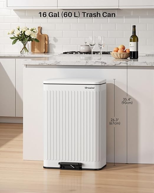 Lovewind 60 Liter/ 16 Gallon Stainless Steel Trash Can - Image 3