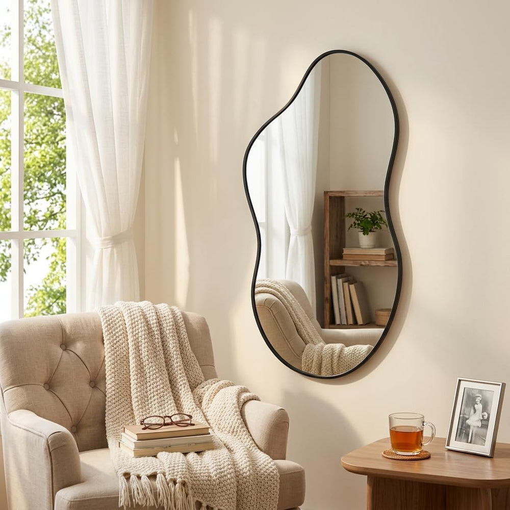 24"X40" Wall Mirror Irregular Mirror for Bathroom Bedroom & Ent...
