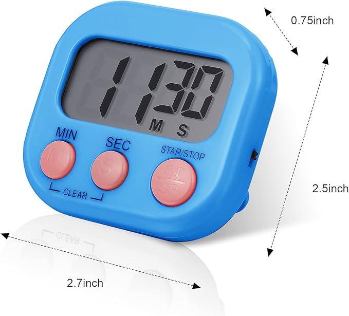 Weewooday 4 Pcs Large Classroom Timers Stopwatch Magnetic Kitchen Digital Timer - Image 2