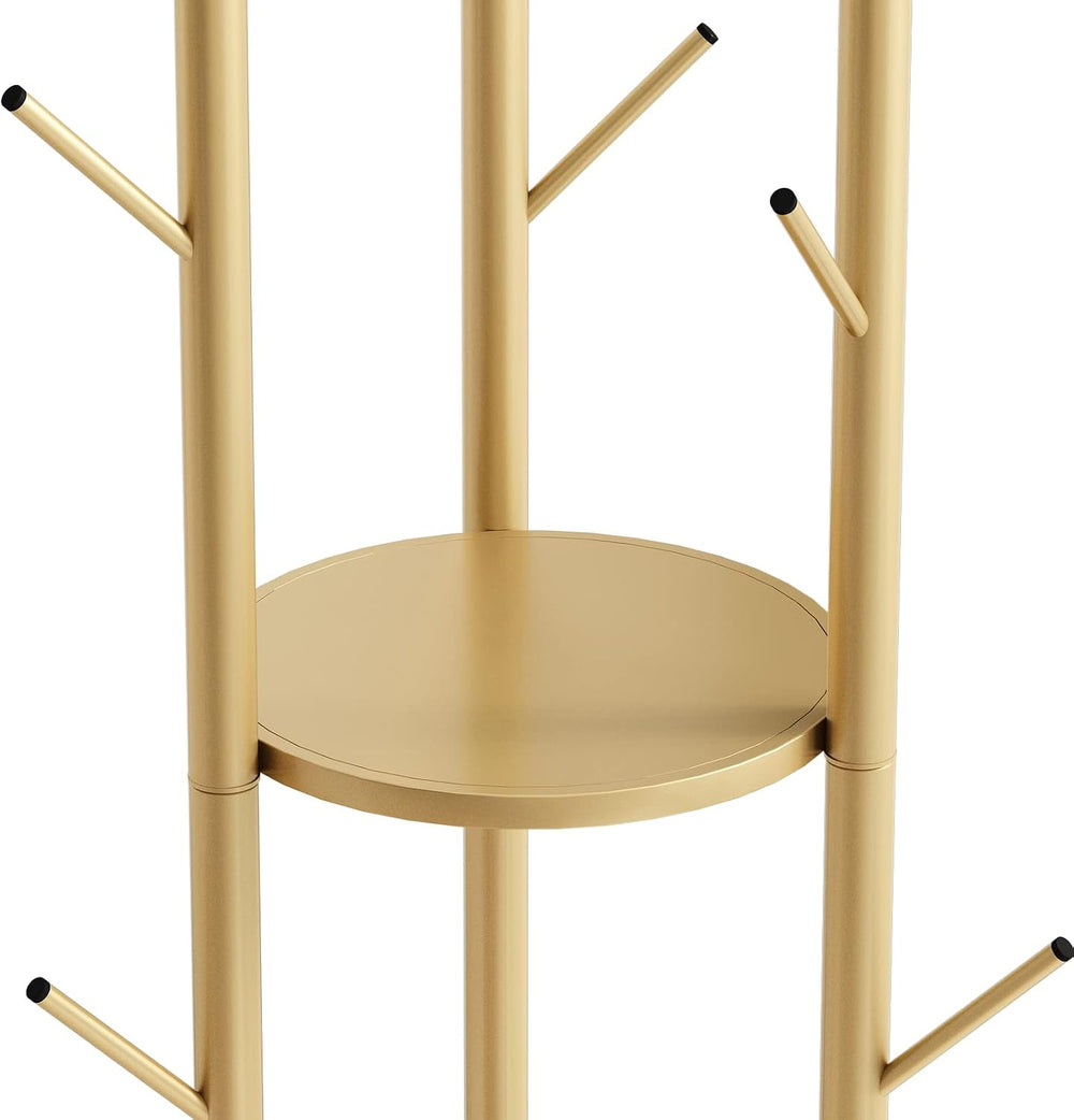 DOORXIFO Metal Gold Coat Racks Freestanding, Coat Hanger Stand, Hall Tree Rac...