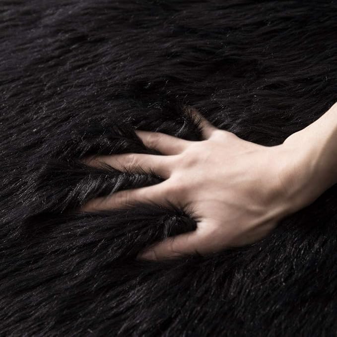 MIULEE Luxury Super Soft Fluffy Area Rug Faux Fur Sheepskin Rug Decorative - Image 4