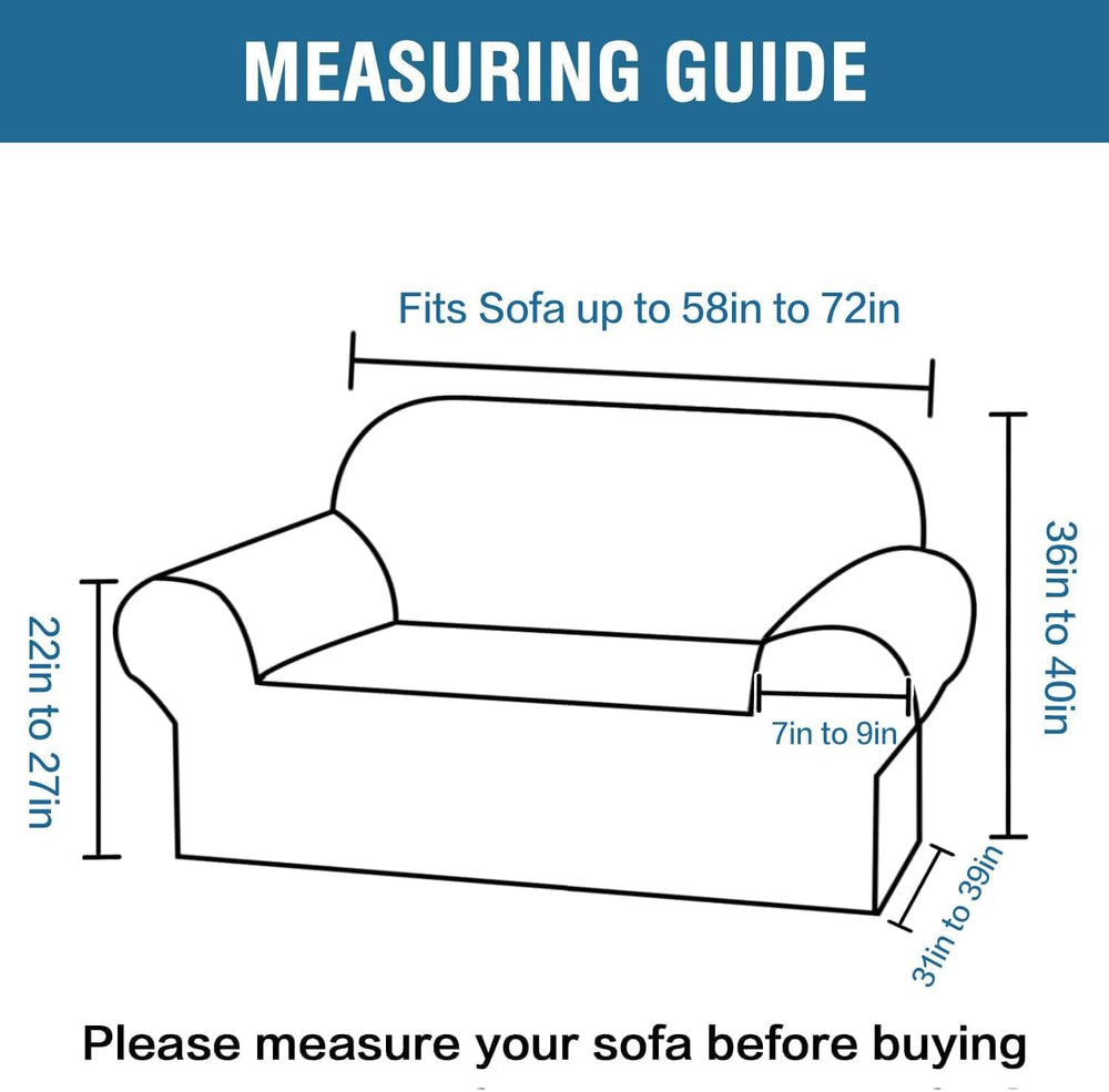 H.VERSAILTEX Stretch Velvet Loveseat Covers for 2 Cushion Couch Covers for Li...