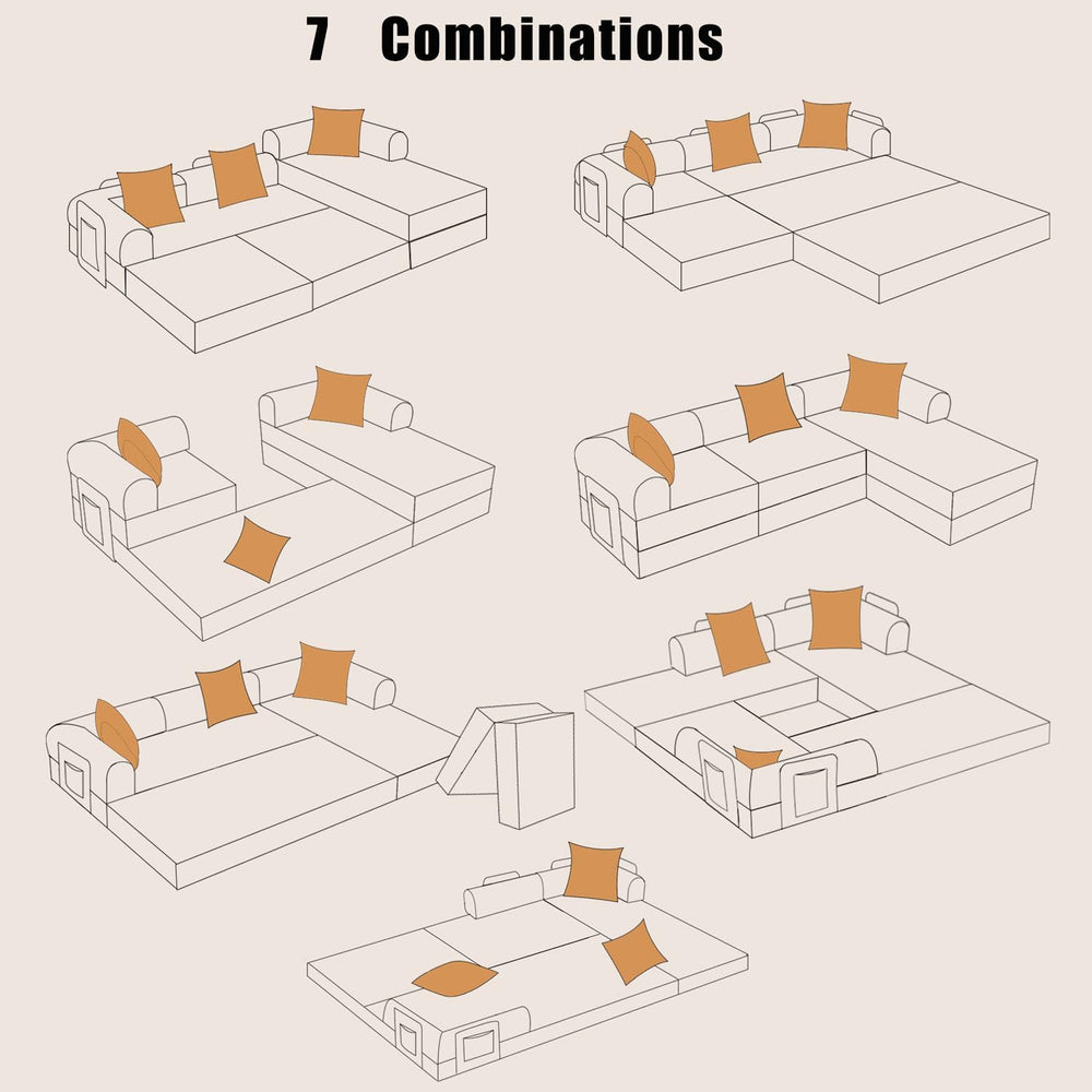 HANXIN 108'' Futon Sleeper Sofa Bed, Boneless Couch for Living Room, ...