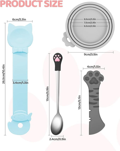 5 PCS Cat Food Can Covers Lids Set, Silicone Pet Food Can Lids - Image 2