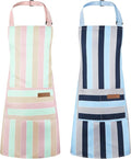 2 Pack Stripes Kids Apron, Kids Cooking Aprons by XLSXEXCL