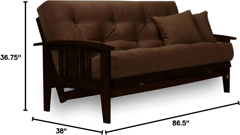 Westfield Complete Futon Set - Espresso Finish (Warm Black) – Large Queen Siz...