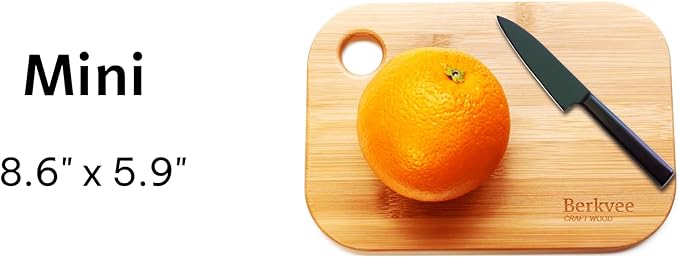 2 PCs Berkvee Small FSC-CERTIFIED Bamboo Wood Cutting Board Set – Mini - Image 6