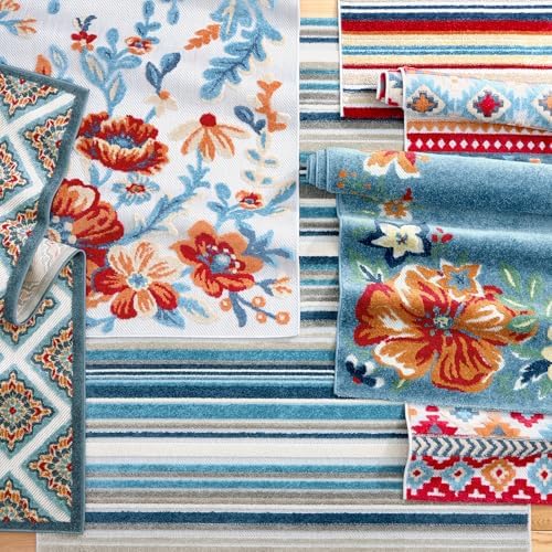 TOWN & COUNTRY EVERYDAY Rio Multicolor Stripe Indoor Outdoor Area Rug, UV...