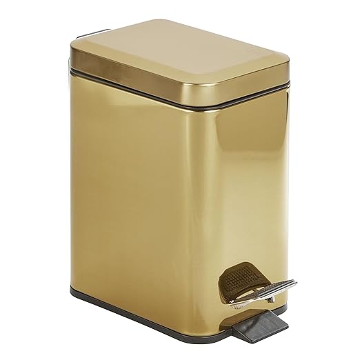 mDesign Slim Metal Rectangle 0.8 Gallon Trash Can - Image 8