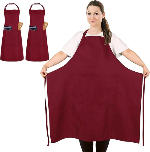 2 Pcs Plus Size Chef Apron, Unisex Professional Apron by FunChaos