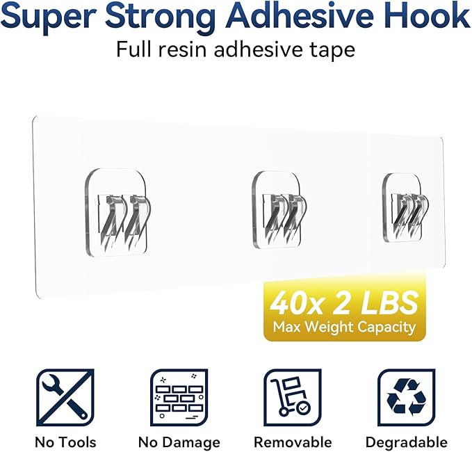 YASONIC Shower Caddy Adhesive, No Drill Bathroom Organizers, Rust Proof Shower - Image 6