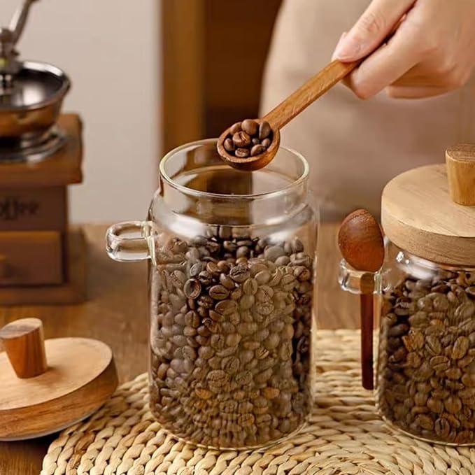 ANSQU Glass Jar with Lid, 20.3oz Food Storage Containers Coffee Jar Coffee - Image 3