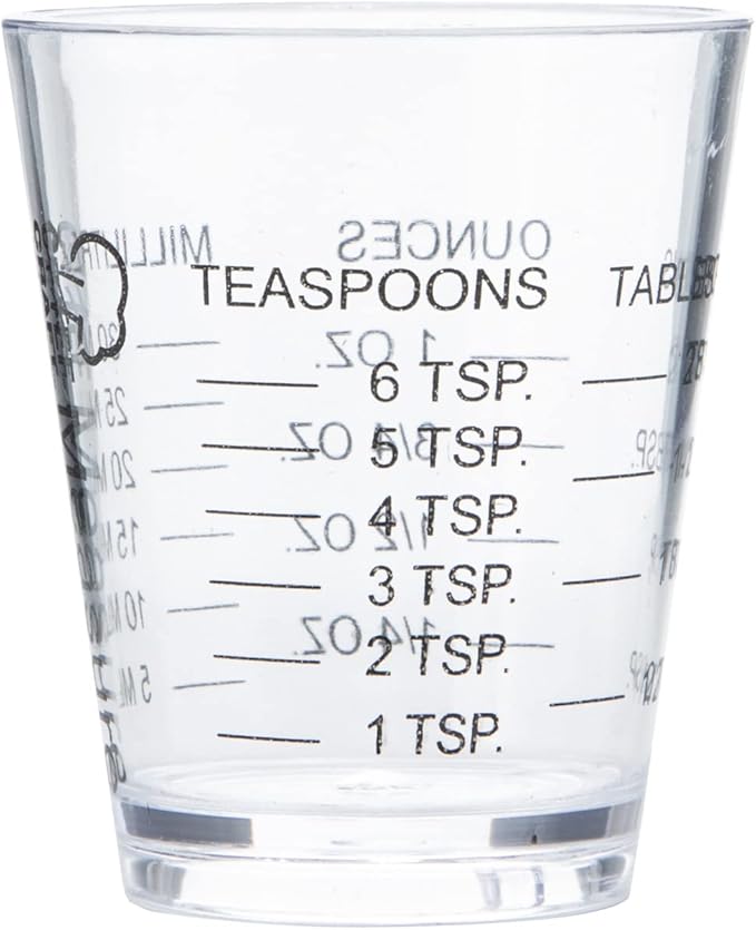 Chef Craft Classic Plastic Shot Glass Measurer, 1 ounce teaspoon/tablespoon by ChefCraft