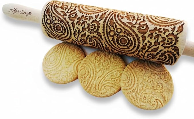 PAISLEY Embossing Rolling Pin by ALGISCRAFTS