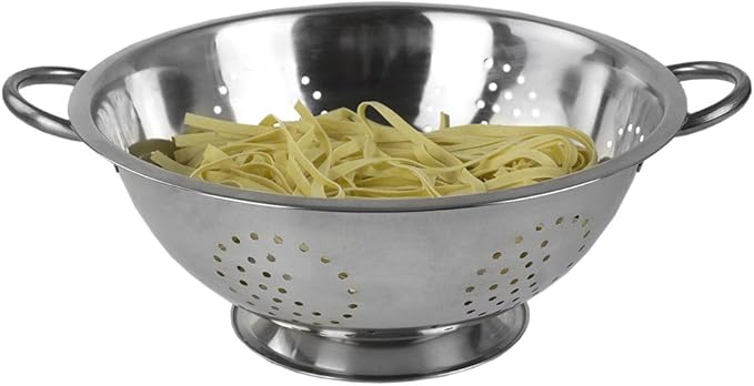 Metal Colander With Stainless Steel Finish By Home Basics, 5 QT | Medium - Image 4
