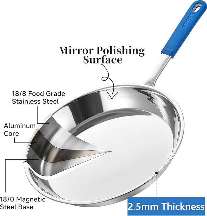 LOLIKITCH 10 In Stainless Steel Skillet - Image 2