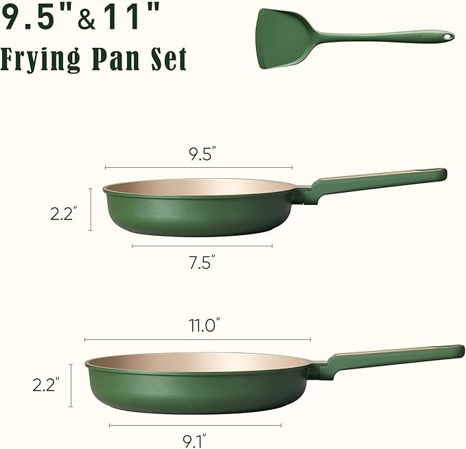 CAROTE 9.5'' and 11'' Nonstick Frying Pans Skillet, NonStick Fry Pan Egg Pan - Image 5