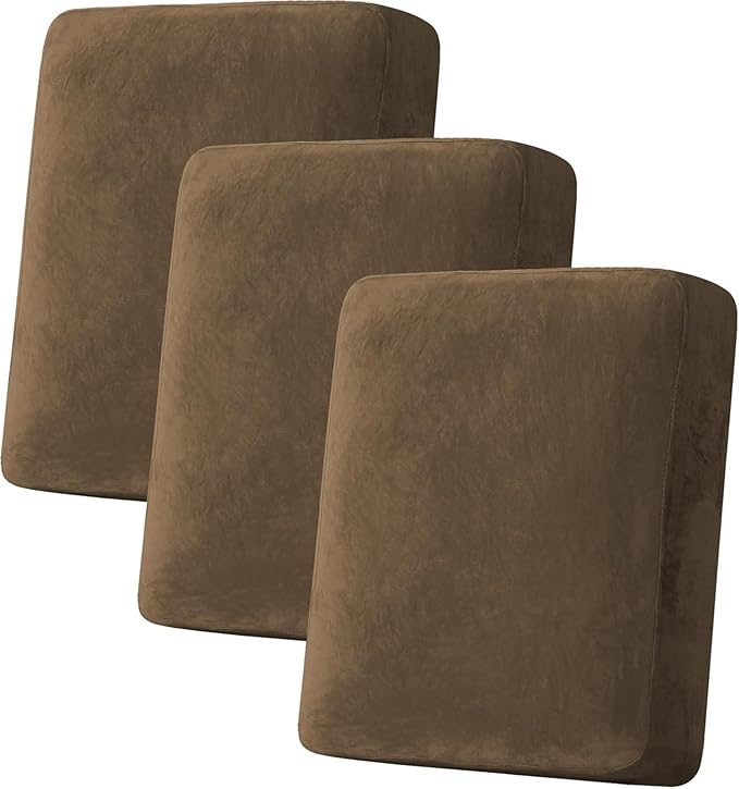 H.VERSAILTEX Velvet Stretch Couch Cushion Cover Plush Cushion Slipcover by HVERSAILTEX