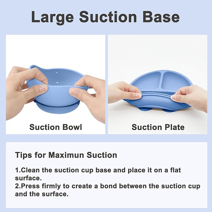 Silicone Baby Feeding Set | Baby Led Weaning Supplies Includes Suction Bowls - Image 5