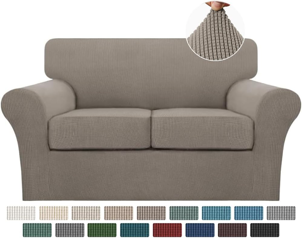 Turquoize 3 Piece Sofa Covers for 2 Cushion Couch Sofa Slipcover Soft Couch C...