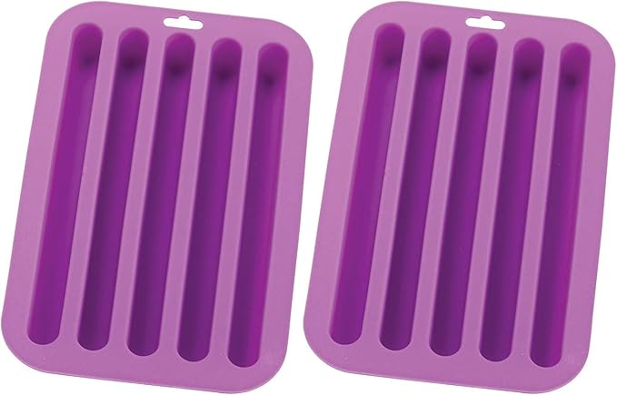 HIC Kitchen Silicone Water Bottle Ice Tray, Each Tray Makes 5 Long Ice Sticks by HIC