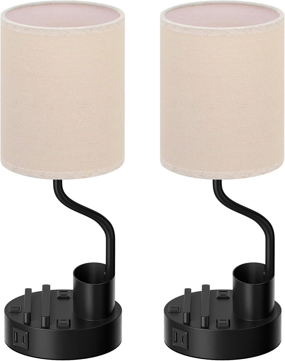 Fenmzee Bedside Lamps for Bedroom Set of 2 - Table Desk Lamp for Nightstand