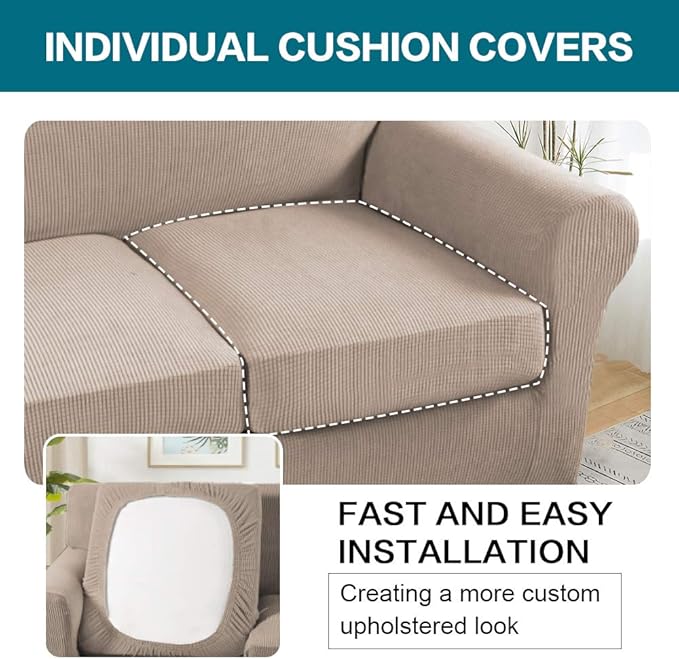 Turquoize 4 Piece Sofa Slipcover Sofa Covers - Image 5