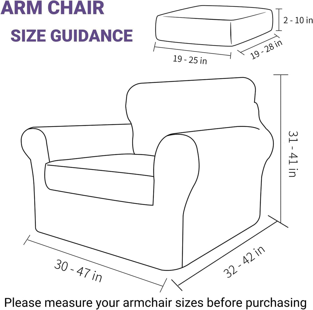 ZNSAYOTX Luxury Velvet Chair Slipcovers with Arm 2 Piece Stretch Chair Covers...
