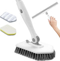 nacena Shower Scrubber with Long Handle, 4 in 1 Tile Tub Scrubber Brush with 3 by nacena