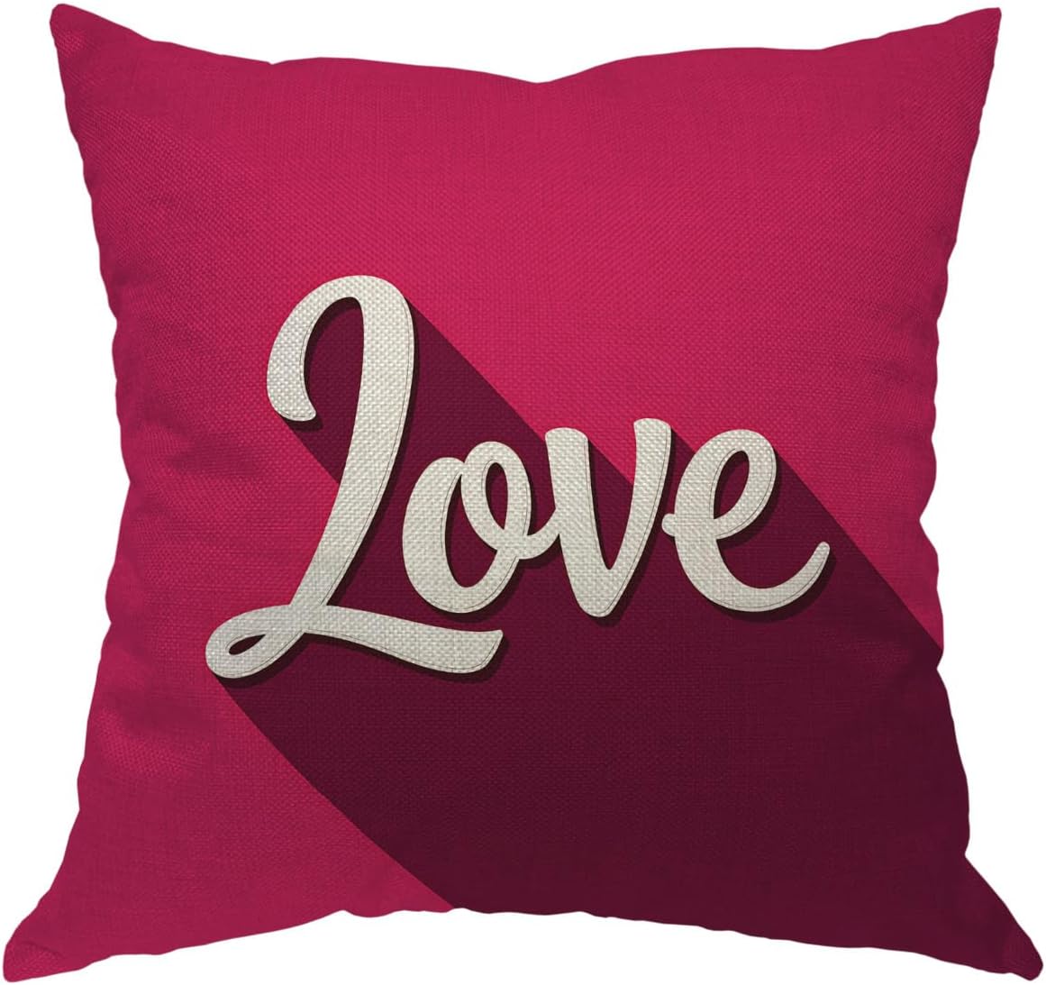 Moslion Love Pillows Quote Throw Pillow Cover Valentine's Day Pillow Case 18 x 18 inch Cotton Linen Square Cushion Home Decorative Cover Sofa Bed Red Pink