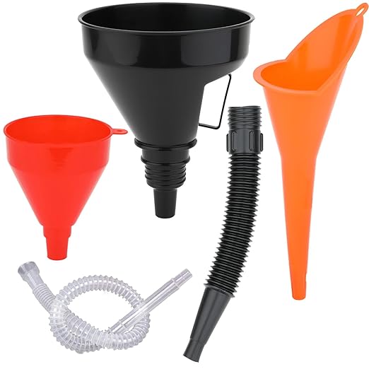 3 Pack Automotive Oil Funnel Set, Wide Mouth Fuel Funnels - Image 9
