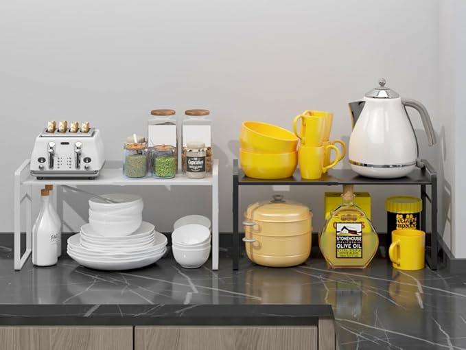 Expandable Cabinet Shelf Organizer Riser
