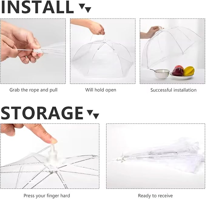 4 Pack Food Cover Tents with 7 Pack Paper Plate Holders, Reusable Outdoor - Image 3