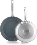 GreenPan Treviso 9.5” and 11” Frying Pan skillet Set, Non-Toxic PFAS-Free by GreenPan