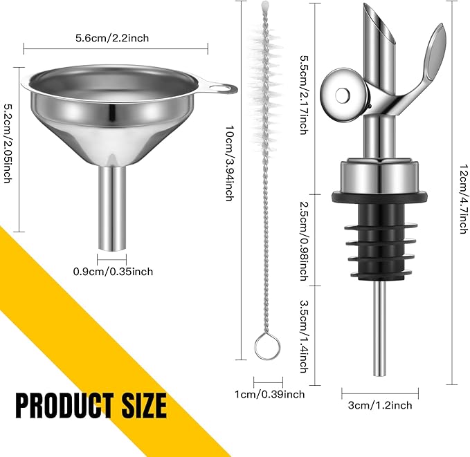 Tioncy 4 Pieces Weighted Stainless Steel Pourers Olive Oil Spout Olive Oil - Image 2