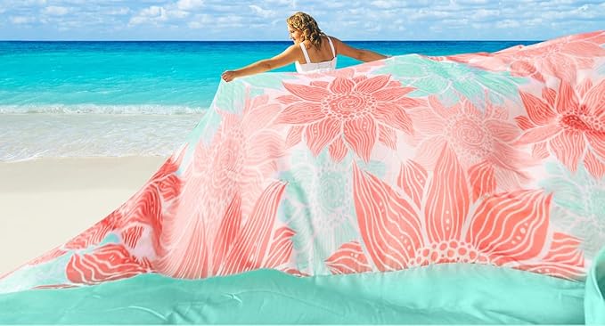 HIHOHO Beach Blanket Waterproof Sandproof Extra Large Beach Mat 79" X - Image 2