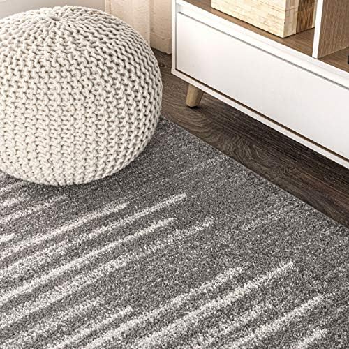 JONATHAN Y Aya Berber Stripe Geometric Gray/Cream Indoor Area Rug, 8x10, Cont...