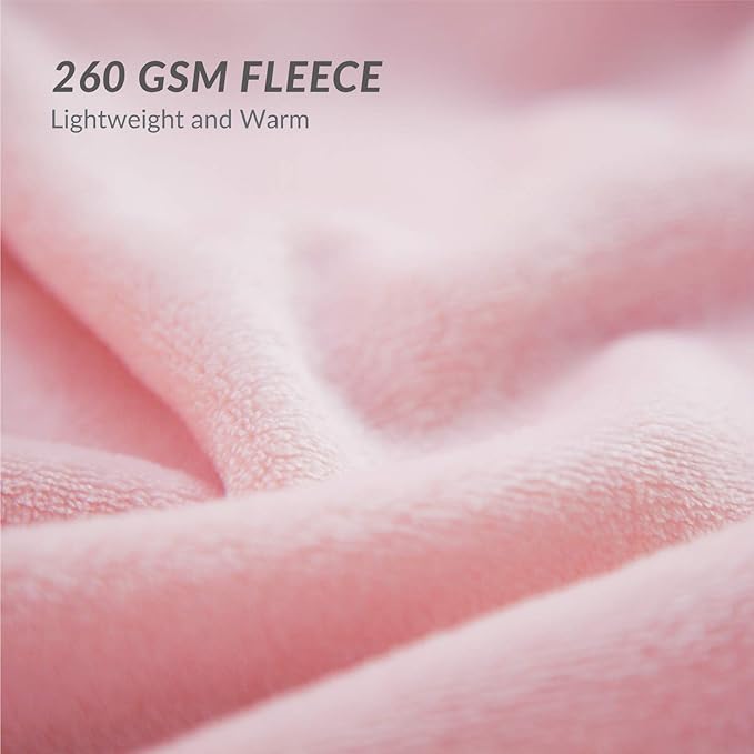 Bedsure GentleSoft Fleece Blankets Queen Size Pink - Image 6