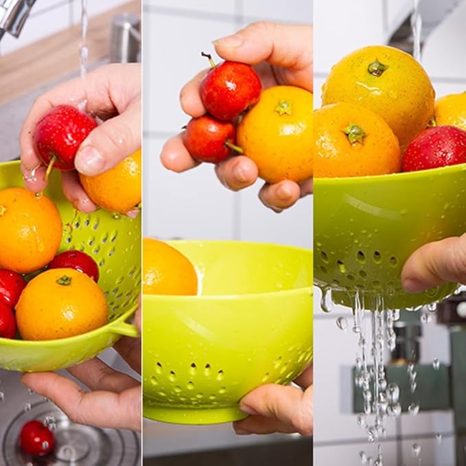 Heavy Duty 6 Inch Food Colander, Large Capacity Vegetable Strainer - Image 3