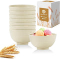 Beige Wheat Straw Bowls, 10 OZ Snack Bowl Set of 8, Unbreakable Ice Cream Bowl by BUSOKIP