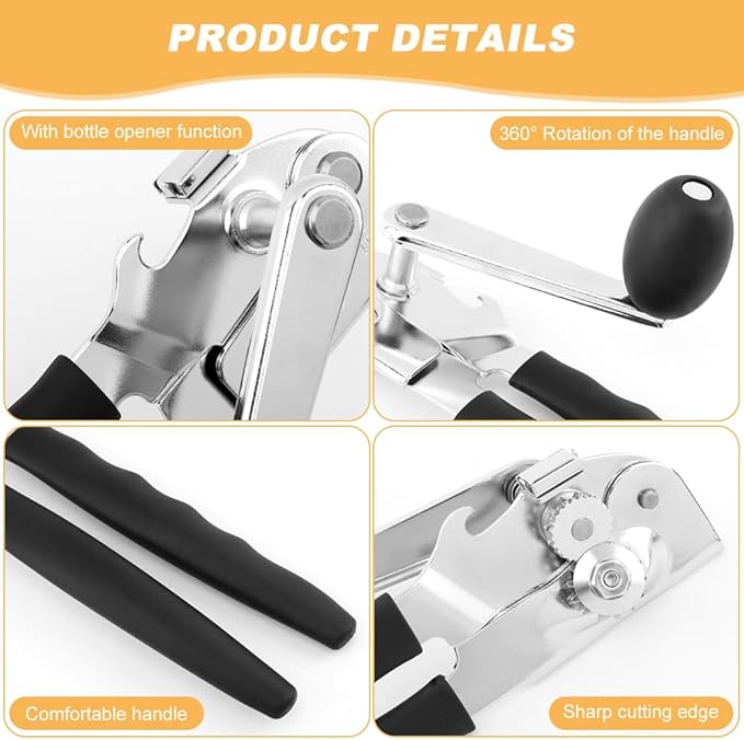 2 PCS Commercial Can Opener Manual, Stainless Steel Handheld Can Opener - Image 5