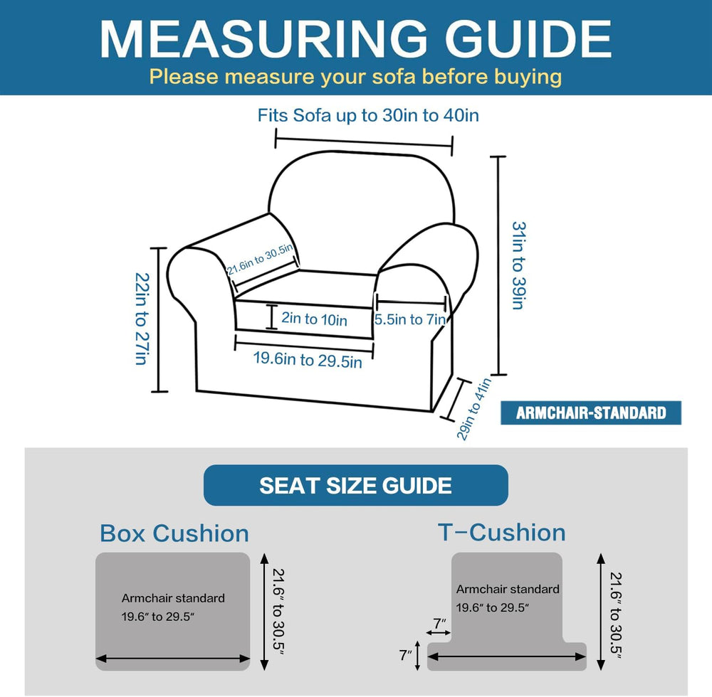 H.VERSAILTEX Stretch Slip Covers for Armchairs Chair Slipcovers for Living Ro...